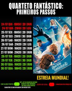 DOMINGO: Confira a programação de filmes  no Cine Globo de Cruz Alta