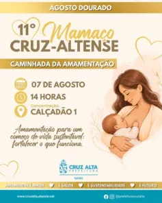 Cruz Alta promove 11ª Caminhada da Amamentação no Agosto Dourado