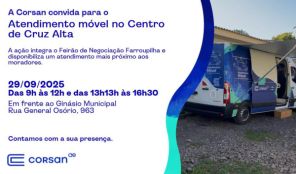 NA SEGUNDA> Corsan realiza Feirão de negociação de dívidas em Cruz Alta