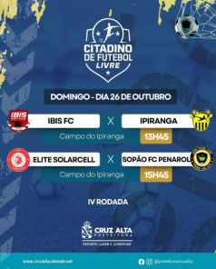 Citadino de Futebol tem rodada no domingo em quatro campos de Cruz Alta
