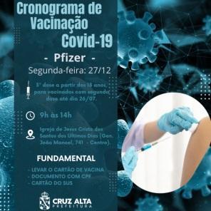 Confira o cronograma de vacinação contra a Covid-19 para a próxima semana