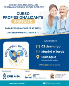 Prefeitura e Senac oferecem curso gratuito para cuidadores de idosos