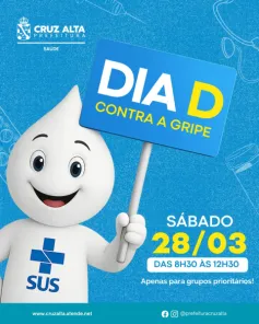 SÁBADO DIA 28>Cruz Alta realiza Dia D de vacinação contra a gripe