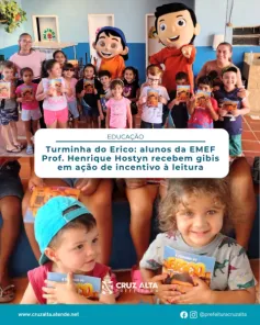 HENRIQUE HOSTYN> Alunos recebem gibis da Turminha do Érico 