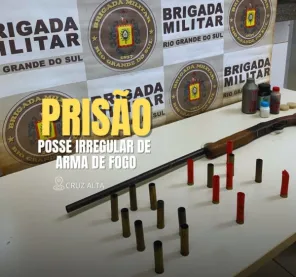 Homem é preso por posse irregular de arma de fogo no interior de Cruz Alta