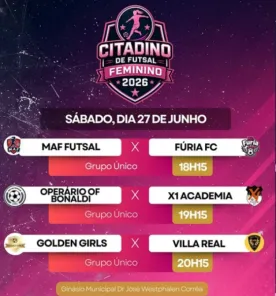 HOJE> Citadino Feminino terá rodada com três jogos no sábado