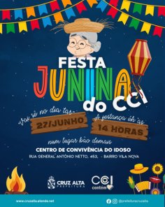 É HOJE> Centro de Convivência do Idoso promove Festa Junina