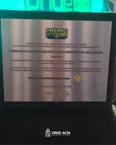 Cruz Alta é premiada nacionalmente por alimentação escolar