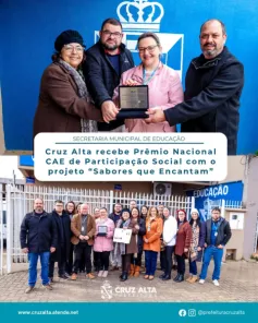 Cruz Alta é premiada nacionalmente por alimentação escolar