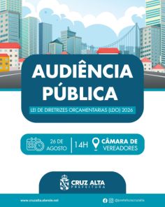 AUDIÊNCIA PÚBLICA> Sobre a Lei de Diretrizes Orçamentárias é hoje