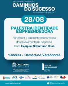 AMANHÃ>Palestra Identidade Empreendedora acontece na quinta dia 28 na Cãmara 