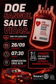 Rotaract promove ação de doação de sangue em Cruz Alta