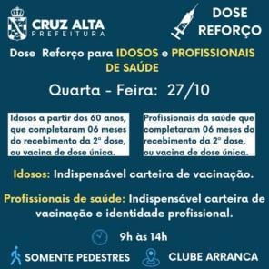 Confira a vacinação contra a Covid-19 em Cruz Alta nesta semana