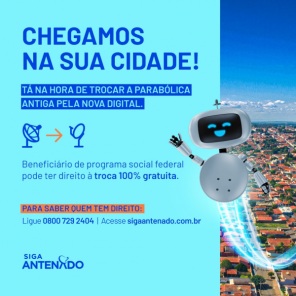 PARABÓLICA GRATUITA PARA O CADÚNICO> Analógicas serão desligadas em Dezembro