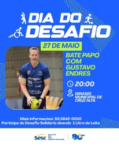 DIA DO DESAFIO> O campeão Gustavo Endres será a grande atração nesta quarta