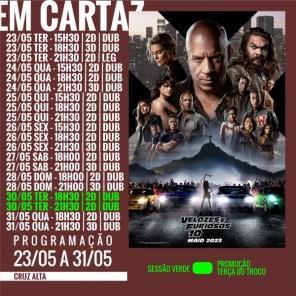 FINDI: Confira a programação de filmes em exibição no Cine Globo de Cruz Alta 