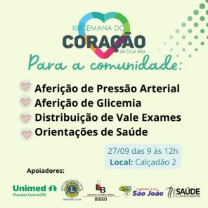 HOJE NO CALÇADÃO> Semana do Coração promove ações de prevenção e caminhada