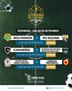 É HOJE>O início do Campeonato Citadino de Veteranos 50+ em Cruz Alta