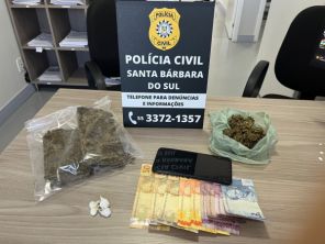 Polícia Civil apreende drogas e motocicleta adulterada em Santa Bárbara do Sul