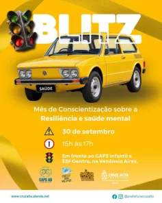 Setembro Amarelo terá blitz de conscientização no Centro de Cruz Alta