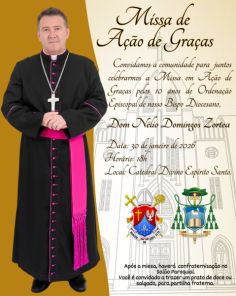 Cruz Alta terá missa em ação de graças pelos 10 anos de episcopado