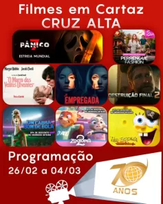 CINEMA: Confira os filmes em Cartaz neste sábado em Cruz Alta