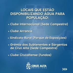 CRUZ ALTA SEM ÁGUA: instituições, empresas e igrejas  disponibilizam água