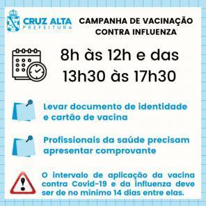 1.700 pessoas já foram vacinadas contra a Influenza em Cruz Alta