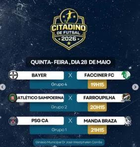 Citadino de Futsal 2026 tem três jogos nesta quinta-feira em Cruz Alta