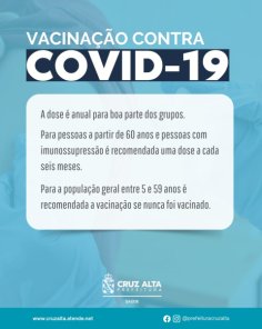 VACINAÇÃO CONTRA COVID-19> Cruz Alta foca nos grupos prioritários