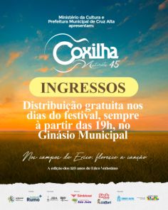 Ingressos para a 45ª Coxilha Nativista serão gratuitos e com retirada no local
