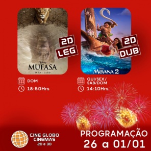 DOMINGO: Confira a programação de filmes  no Cine Globo de Cruz Alta