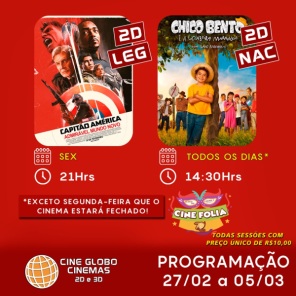 CINEMA>Todas as sessões com ingressos a R$10,00; confira os filmes em cartaz