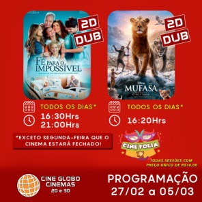CINEMA>Todas as sessões com ingressos a R$10,00; confira os filmes em cartaz