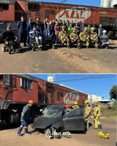 Cruz Alta realiza simulação de acidente ferroviário na Presidente Vargas