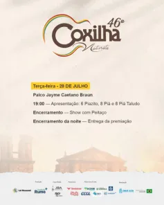 46ª COXILHA NATIVISTA> Hoje noite decisiva da Coxilha Piá na fase estadual