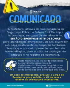 Cruz Alta disponibiliza kits de lona para famílias atingidas pelo temporal