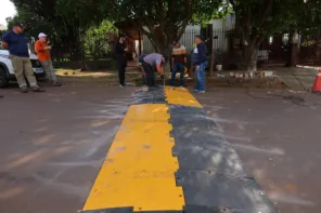 Cruz Alta inicia instalação de lombadas ecológicas nas vias urbanas