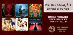 CINEMA: Confira os filmes em Cartaz neste sábado no Cine Globo em Cruz Alta