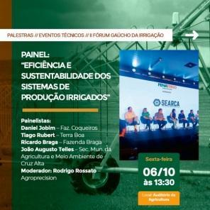 Fenatrigo será palco da segunda edição do Fórum Gaúcho da Irrigação