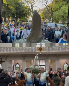 Imagem de Nossa Senhora de Fátima é conduzida à Catedral de Cruz Alta