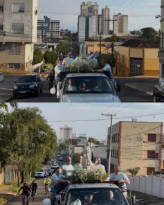 Imagem de Nossa Senhora de Fátima é conduzida à Catedral de Cruz Alta