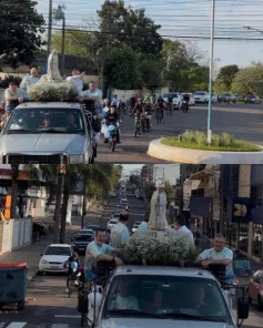 Imagem de Nossa Senhora de Fátima é conduzida à Catedral de Cruz Alta