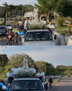 Imagem de Nossa Senhora de Fátima é conduzida à Catedral de Cruz Alta