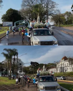 Imagem de Nossa Senhora de Fátima é conduzida à Catedral de Cruz Alta