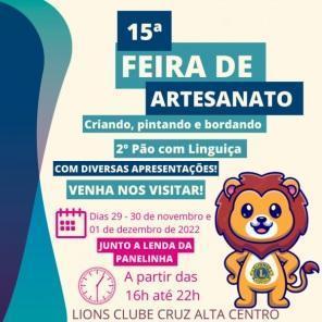 Lions Clube realiza 15º Feira de Artesanato e 2º Pão com linguiça nesta terça