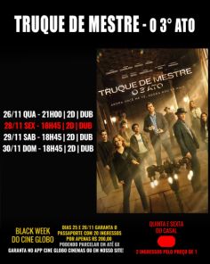 DOMINGO: Confira a programação de filmes  no Cine Globo de Cruz Alta