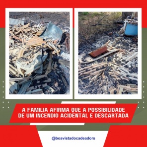 BOA VISTA DO CADEADO> Incêndio destrói casa na localidade da Ponte Queimada 