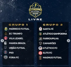 28 EQUIPES: Citadino de Futsal 2026 Começa Na Terça-Feira no Ginásio Municipal