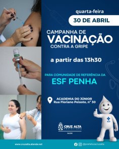 HOJE> ESF Centro estende horário de atendimento para vacinação contra gripe